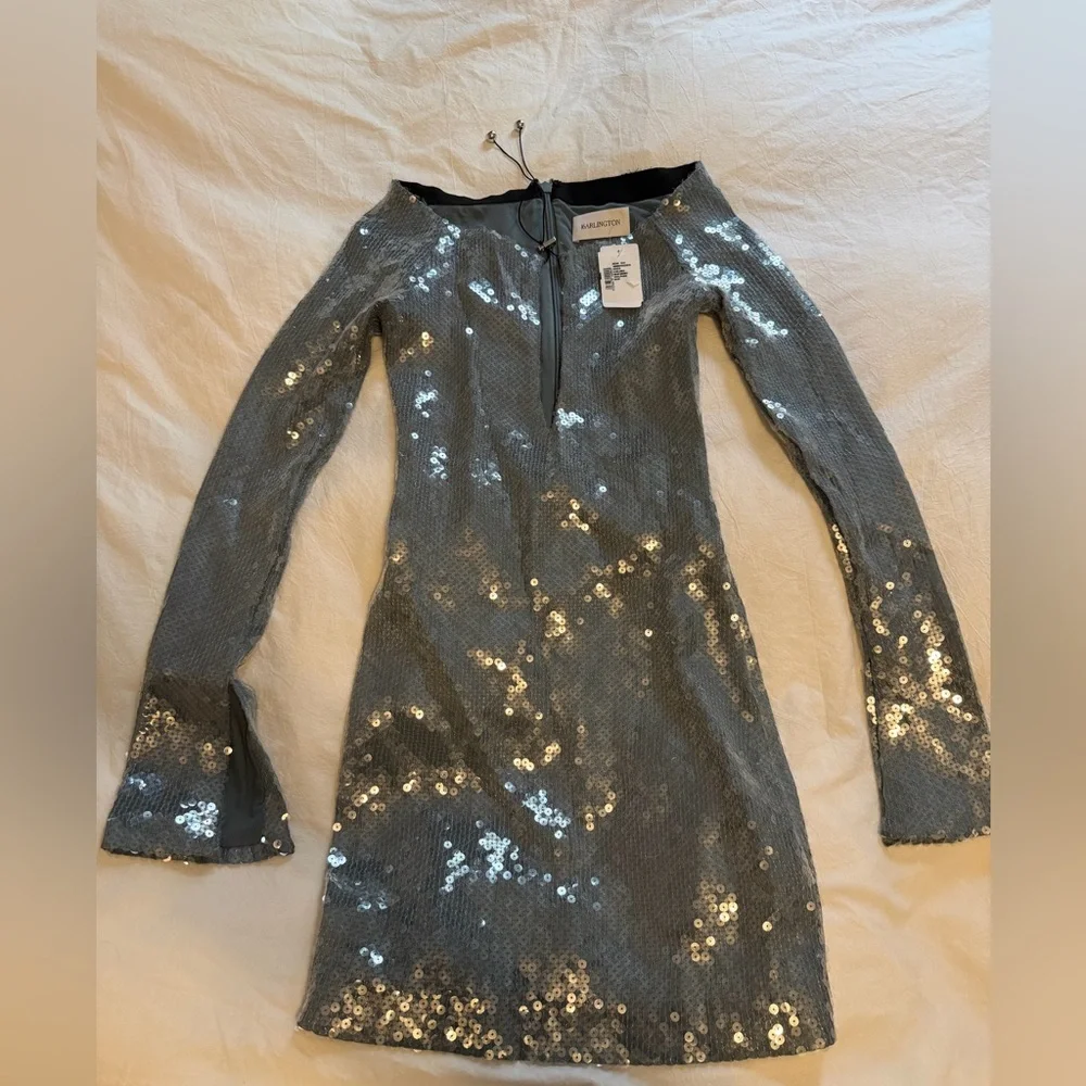 16ARLINGTON Solaria Sequined Tulle Mini Dress - Picture 3 of 8